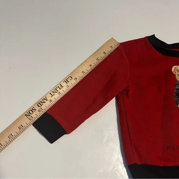 Ralph Lauren Polo Bear Red Black Sweater Size 24month - Picture 4 of 8